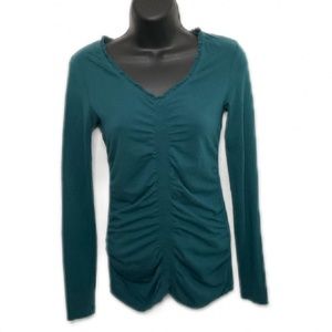 Athleta Teal V-Neck Athleisure Top sz XXS